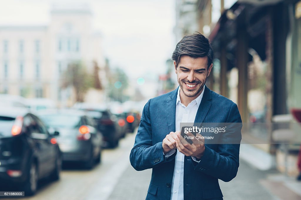 personal touch businessman smartphone